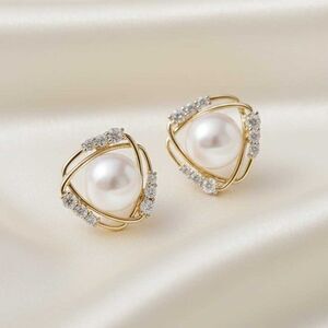 2/$21 Elegant Pearl Triangular Ladies Earrings